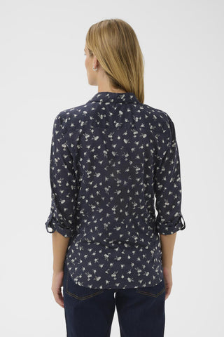 Part Two Floral Print Blouse Navy Blue Cortnio - MMJs Fashion