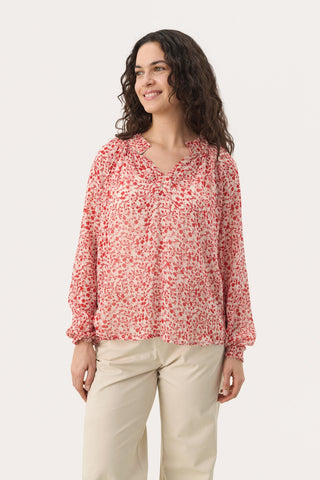 Part Two Floral Print Blouse Red Kelsia - MMJs Fashion