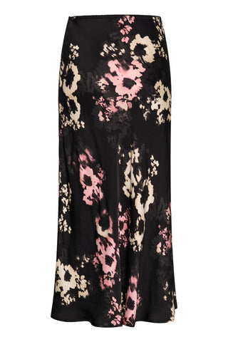 Part Two Floral Print Midi Skirt Black Pink Laurina - MMJs Fashion