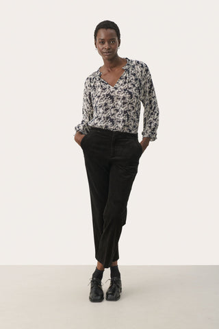 Part Two Floral Print Top Navy Blue Elsia - MMJs Fashion