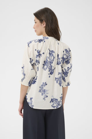 Part Two Flower Print Blouse Blue Almeras - MMJs Fashion