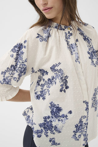 Part Two Flower Print Blouse Blue Almeras - MMJs Fashion