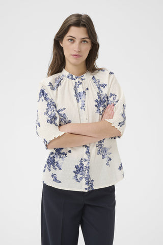 Part Two Flower Print Blouse Blue Almeras - MMJs Fashion