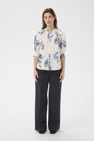 Part Two Flower Print Blouse Blue Almeras - MMJs Fashion