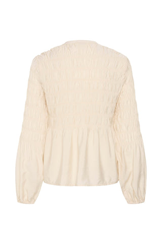 Part Two Gathered Blouse Ivory Siffe - MMJs Fashion