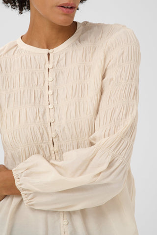 Part Two Gathered Blouse Ivory Siffe - MMJs Fashion
