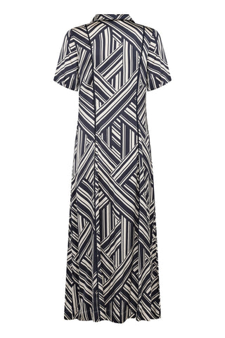 Part Two Graphic Stripe Dress Blue Nuka - MMJs Fashion