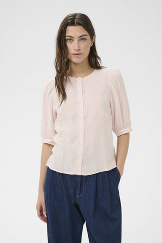 Part Two Half Sleeve Linen Blouse Pink Azra - MMJs Fashion