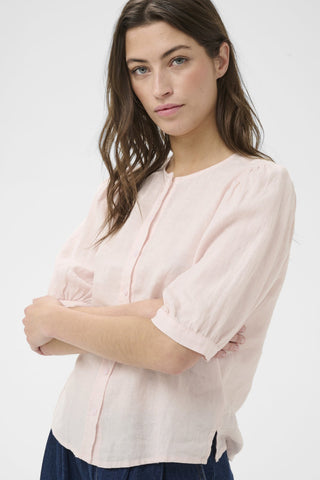 Part Two Half Sleeve Linen Blouse Pink Azra - MMJs Fashion