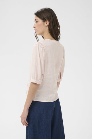 Part Two Half Sleeve Linen Blouse Pink Azra - MMJs Fashion