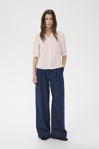 Part Two Half Sleeve Linen Blouse Pink Azra - MMJs Fashion