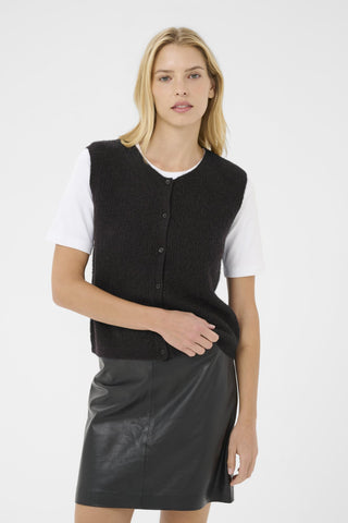 Part Two Knitted Waistcoat Black Pimira - MMJs Fashion