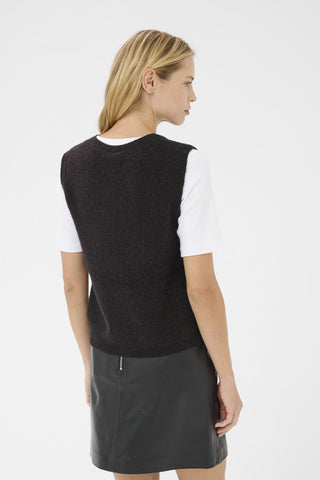 Part Two Knitted Waistcoat Black Pimira - MMJs Fashion
