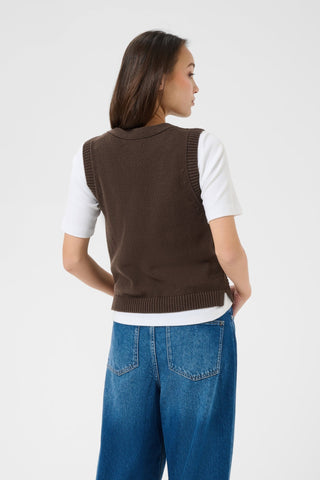 Part Two Knitted Waistcoat Brown Christin - MMJs Fashion