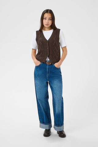 Part Two Knitted Waistcoat Brown Christin - MMJs Fashion