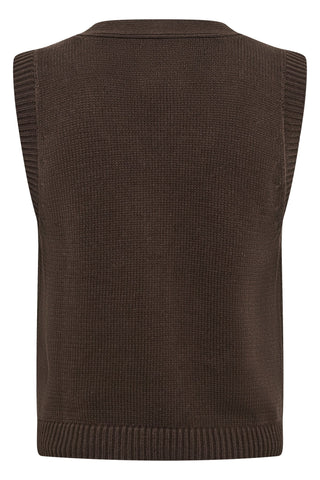 Part Two Knitted Waistcoat Brown Christin - MMJs Fashion