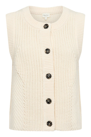 Part Two Knitted Waistcoat Cream Noemie - MMJs Fashion