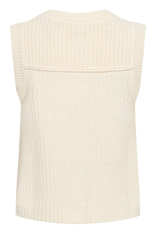 Part Two Knitted Waistcoat Cream Noemie - MMJs Fashion