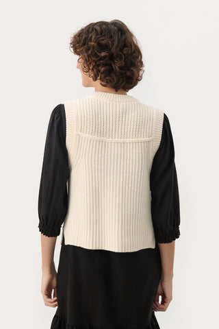 Part Two Knitted Waistcoat Cream Noemie - MMJs Fashion