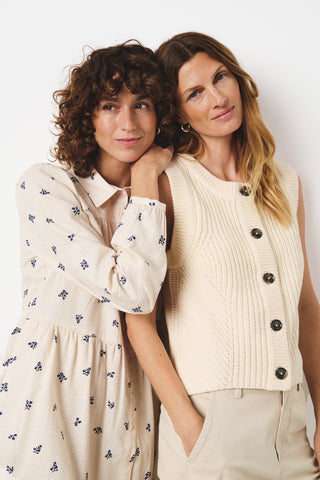 Part Two Knitted Waistcoat Cream Noemie - MMJs Fashion
