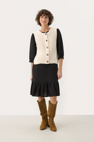 Part Two Knitted Waistcoat Cream Noemie - MMJs Fashion