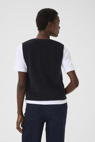 Part Two Knitted Waistcoat Dark Navy Pimira - MMJs Fashion
