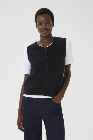 Part Two Knitted Waistcoat Dark Navy Pimira - MMJs Fashion