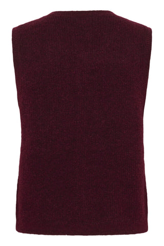 Part Two Knitted Waistcoat Dark Red Pimira - MMJs Fashion
