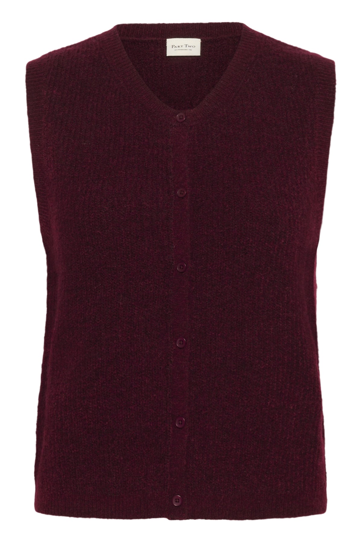 Part Two Knitted Waistcoat Dark Red Pimira – MMJs Fashion
