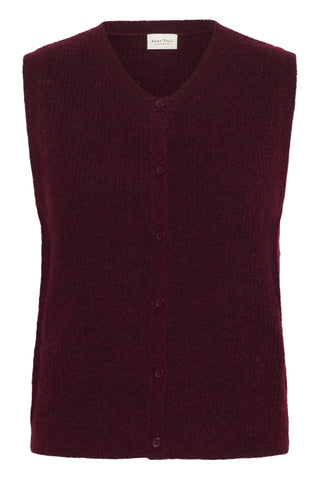 Part Two Knitted Waistcoat Dark Red Pimira - MMJs Fashion