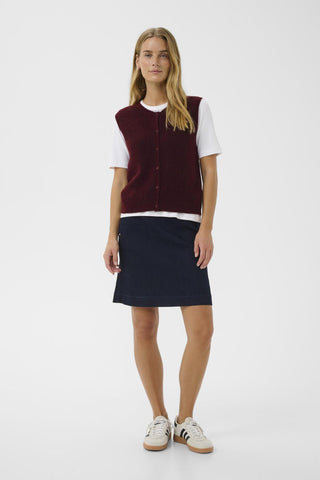 Part Two Knitted Waistcoat Dark Red Pimira - MMJs Fashion