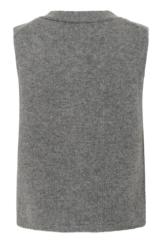 Part Two Knitted Waistcoat Grey Melange Sylva - MMJs Fashion