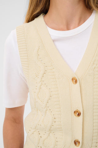 Part Two Knitted Waistcoat Ivory Christin - MMJs Fashion