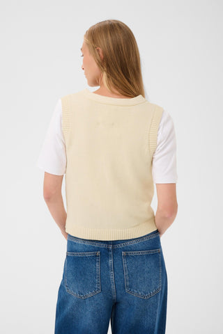 Part Two Knitted Waistcoat Ivory Christin - MMJs Fashion