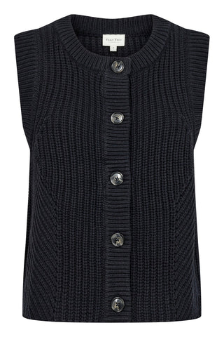 Part Two Knitted Waistcoat Navy Blue Noemie - MMJs Fashion