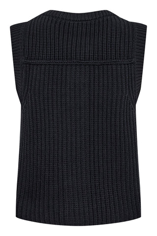 Part Two Knitted Waistcoat Navy Blue Noemie - MMJs Fashion