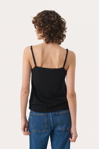 Part Two Lace Trim Vest Top Black Nataliene - MMJs Fashion