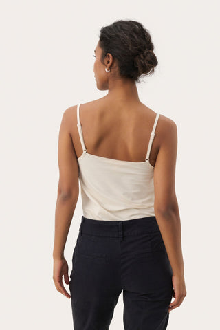 Part Two Lace Trim Vest Top Ivory Nataliene - MMJs Fashion