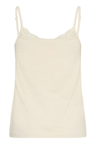 Part Two Lace Trim Vest Top Ivory Nataliene - MMJs Fashion