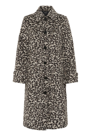 Part Two Leopard Print Coat Beige Black Suzy - MMJs Fashion