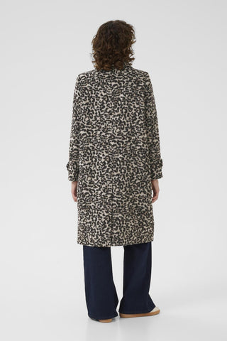 Part Two Leopard Print Coat Beige Black Suzy - MMJs Fashion