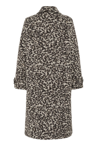 Part Two Leopard Print Coat Beige Black Suzy - MMJs Fashion
