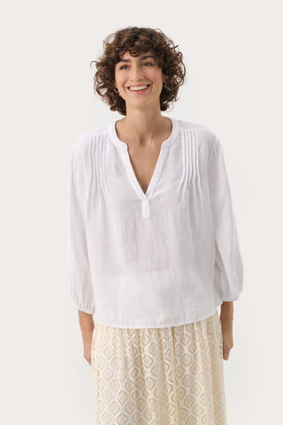Part Two Linen Blouse White Nyara - MMJs Fashion