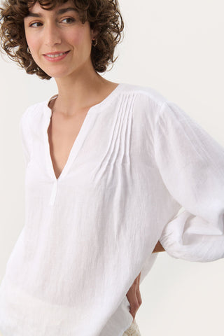 Part Two Linen Blouse White Nyara - MMJs Fashion