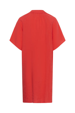 Part Two Linen Short Sleeve Dress Red Ayla - MMJs Fashion