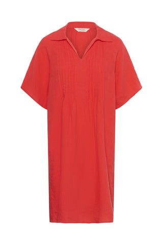 Part Two Linen Short Sleeve Dress Red Ayla - MMJs Fashion