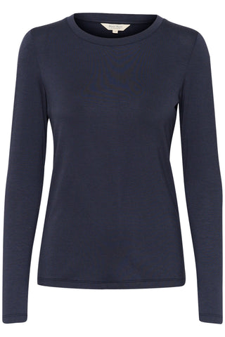 Part Two Long Sleeve Top Navy Blue Emaja - MMJs Fashion