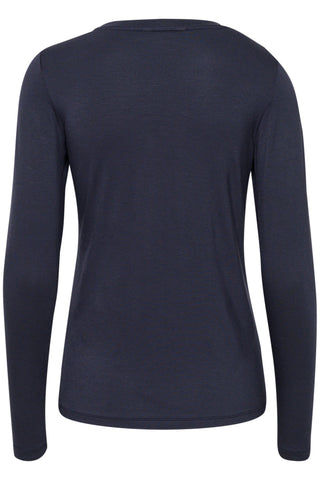 Part Two Long Sleeve Top Navy Blue Emaja - MMJs Fashion