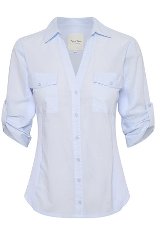 Part Two Long Sleeved Shirt Light Blue Cortnia - MMJs Fashion