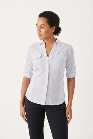 Part Two Long Sleeved Shirt Light Blue Cortnia - MMJs Fashion
